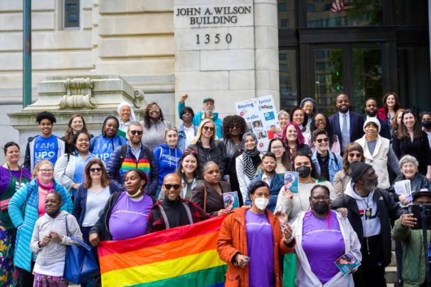 Fair Budget Coalition advocacy action in front of the John A. Wilson building.