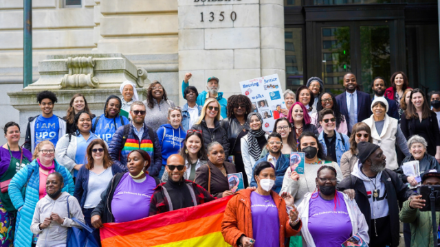 Fair Budget Coalition advocacy action in front of the John A. Wilson building.