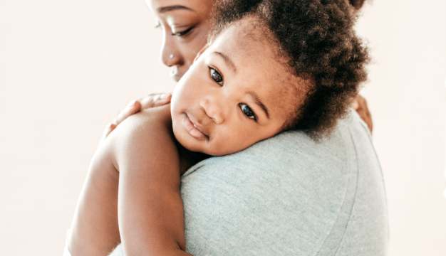Mom holding baby