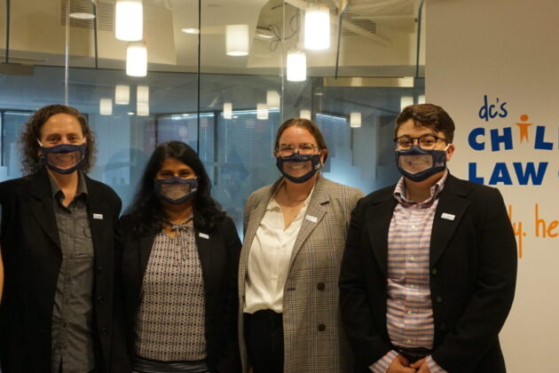 A photo of Children's Law Center's policy team at the organization's office.